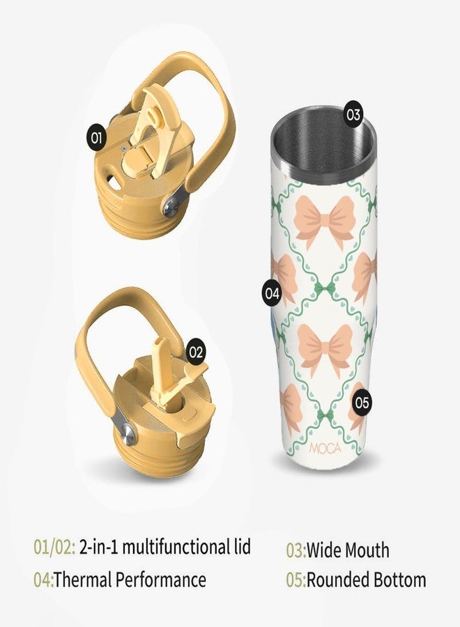 موكا كوب موكا ميوز كوليكشن معزول من الفولاذ المقاوم للصدأ سعة 40 أونصة مع مقبض | كوب سفر بجدار مزدوج معزول بتفريغ الهواء للمشروبات الساخنة والباردة | كوب قابل لإعادة الاستخدام مانع للتسرب (فيينا) - Image 4